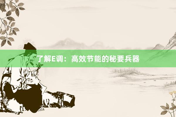 了解E调：高效节能的秘要兵器